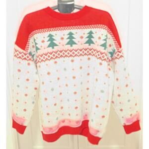 NWT LuLaRoe Women's Christmas Sweater Red, White, & Green Trees Size 3XL (24-26)